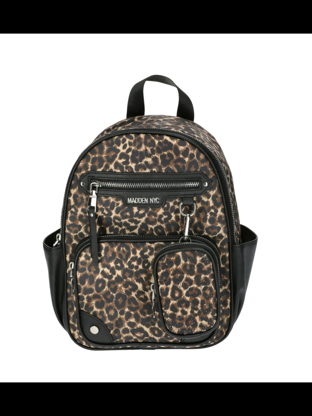 Madden NYC Cheetah Print Nylon Backpack Multi Pocket Adjustable Straps NWT